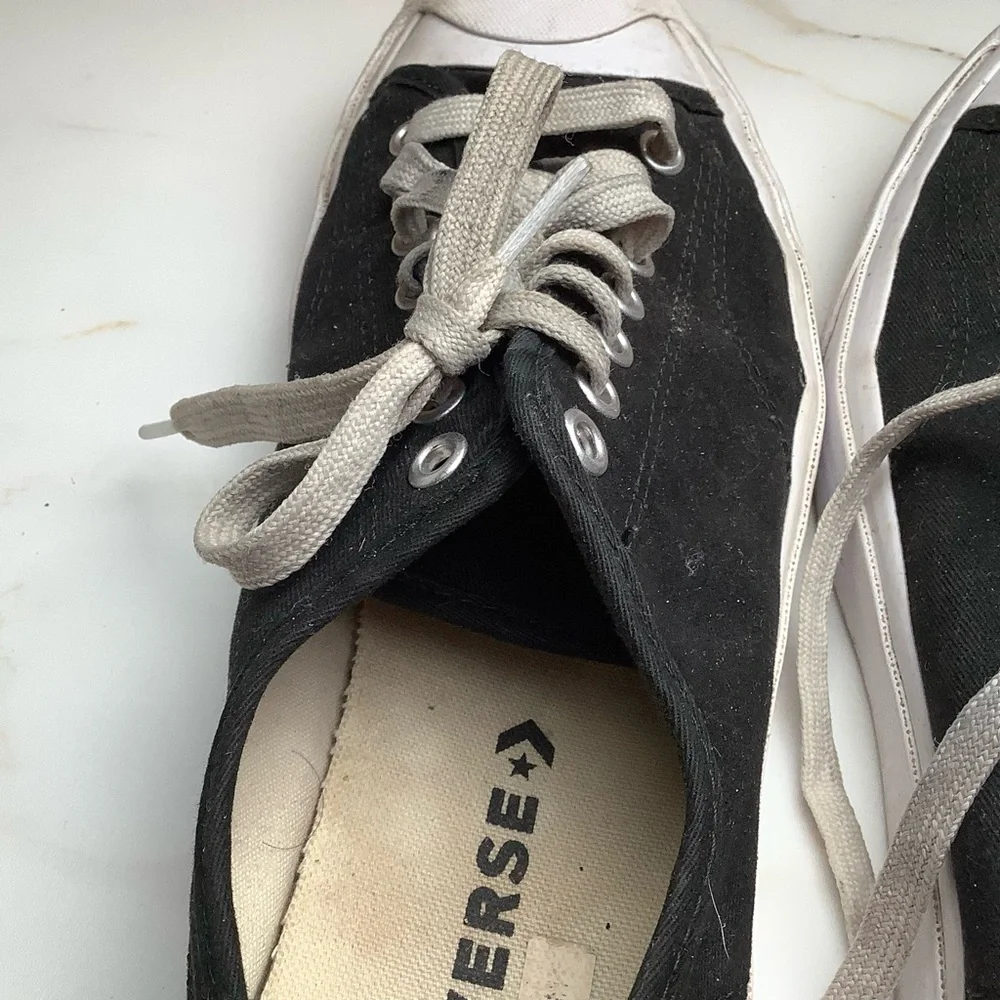 Converse 164056C Jack Purcell Shoes US Mens 8.5 Womens 10 Black Canvas  Low Top - Picture 6 of 14